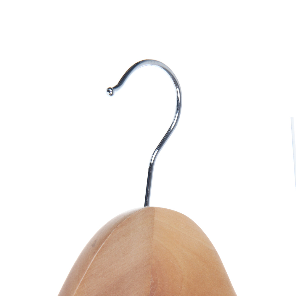 Вешалка для одежды тм VETTA, 45x5,5см, деревянная, широкие плечи, хром, цвет светлое дерево - #5