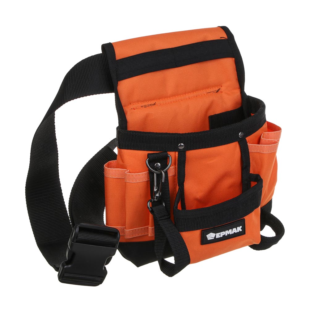 ЕРМАК Сумка-пояс одинарная, держатель для молотка, 6 карманов, 29x24см - #1