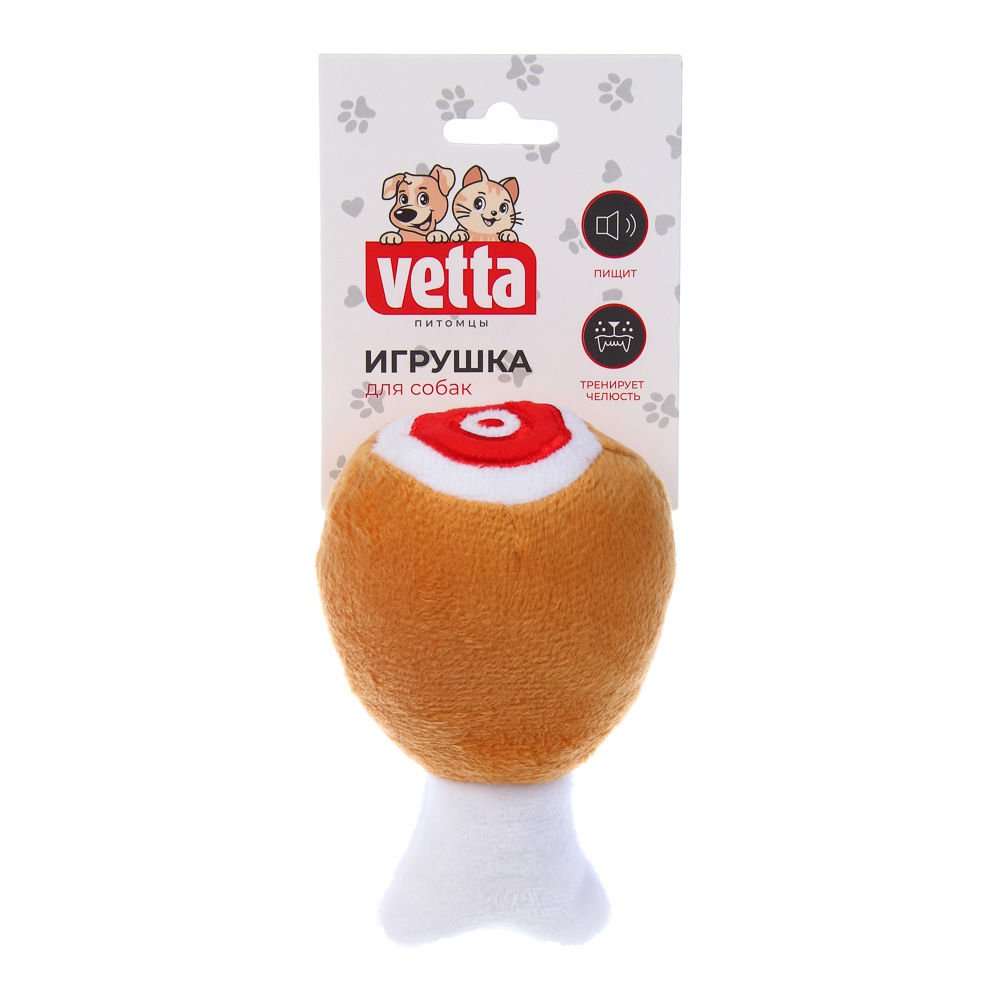 Игрушка для собак тм VETTA, куриная ножка, полиэстер, 12х7,5 см - #5