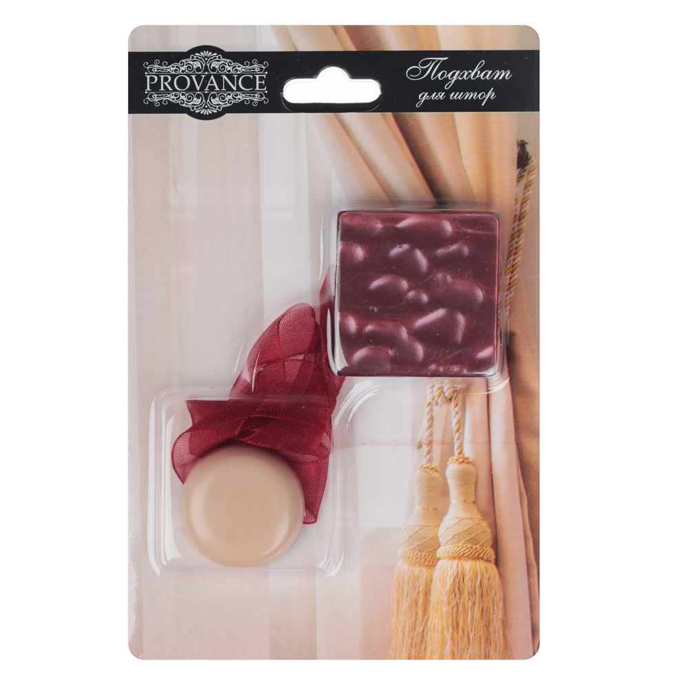 PROVANCE Подхват для штор магнитный 1-сторонний,"Квадрат", 3,5х3,5см, 3 цвета - #6