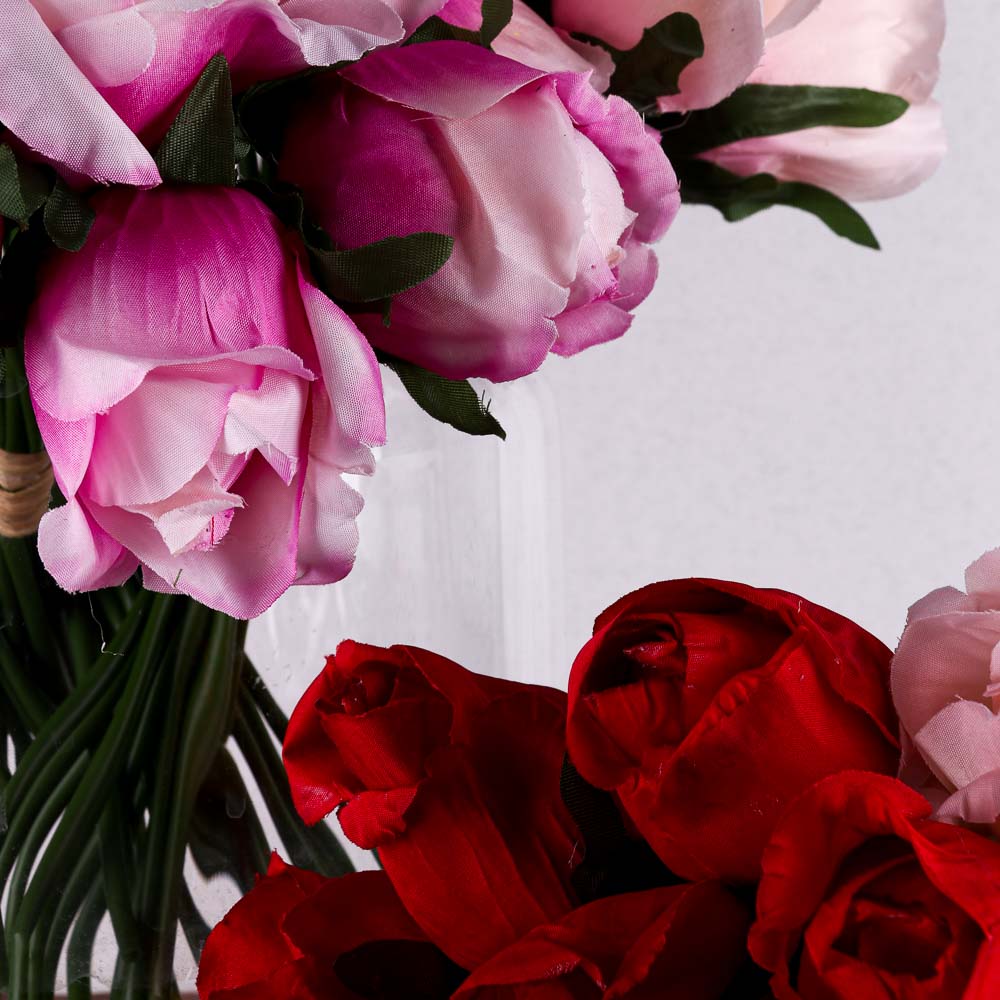 LADECOR Букет роз, 25см, пластик, полиэстер, 11 роз, 6 цветов - #5