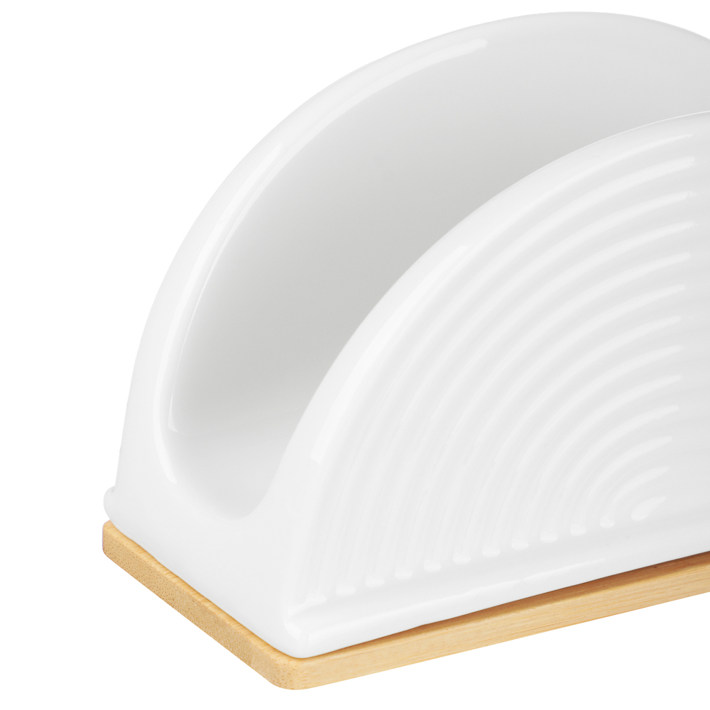 Салфетница тм MILLIMI, 14х5,8х7,3см, фарфор, бамбук - #2