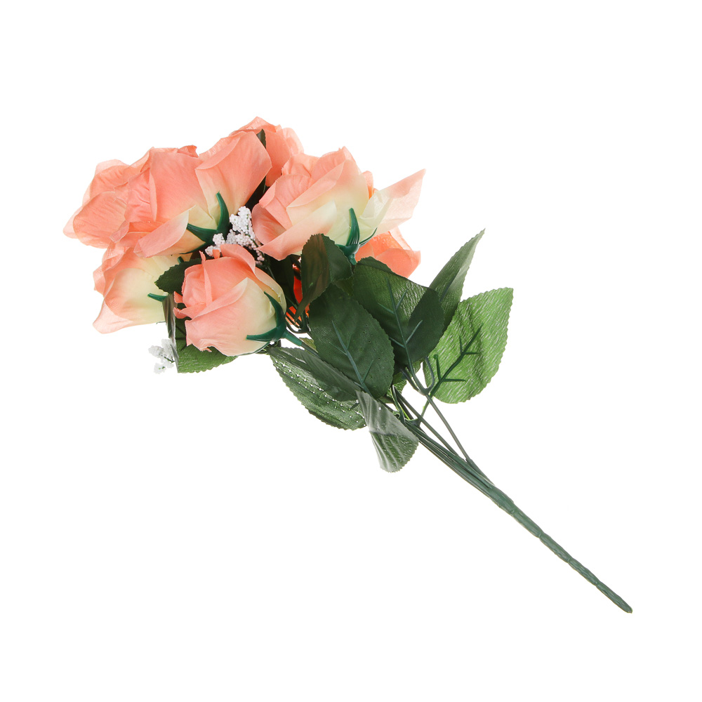 LADECOR Букет искусственных цветов в виде раскрытых роз с гипсофилами, 36-43 см, 6 цветов - #3