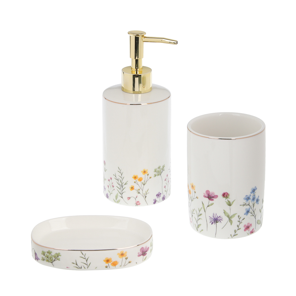 Диспенсер для жидкого мыла тм VETTA Вирджиния, 320мл, керамогранит, белый, 7x7x12 см/18см - #5