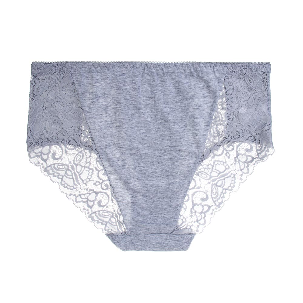 GALANTE Трусы женские макси с кружевом, р.52, 95%хлопок, 5%спандекс, цв.серый, НБ25-16 - #4