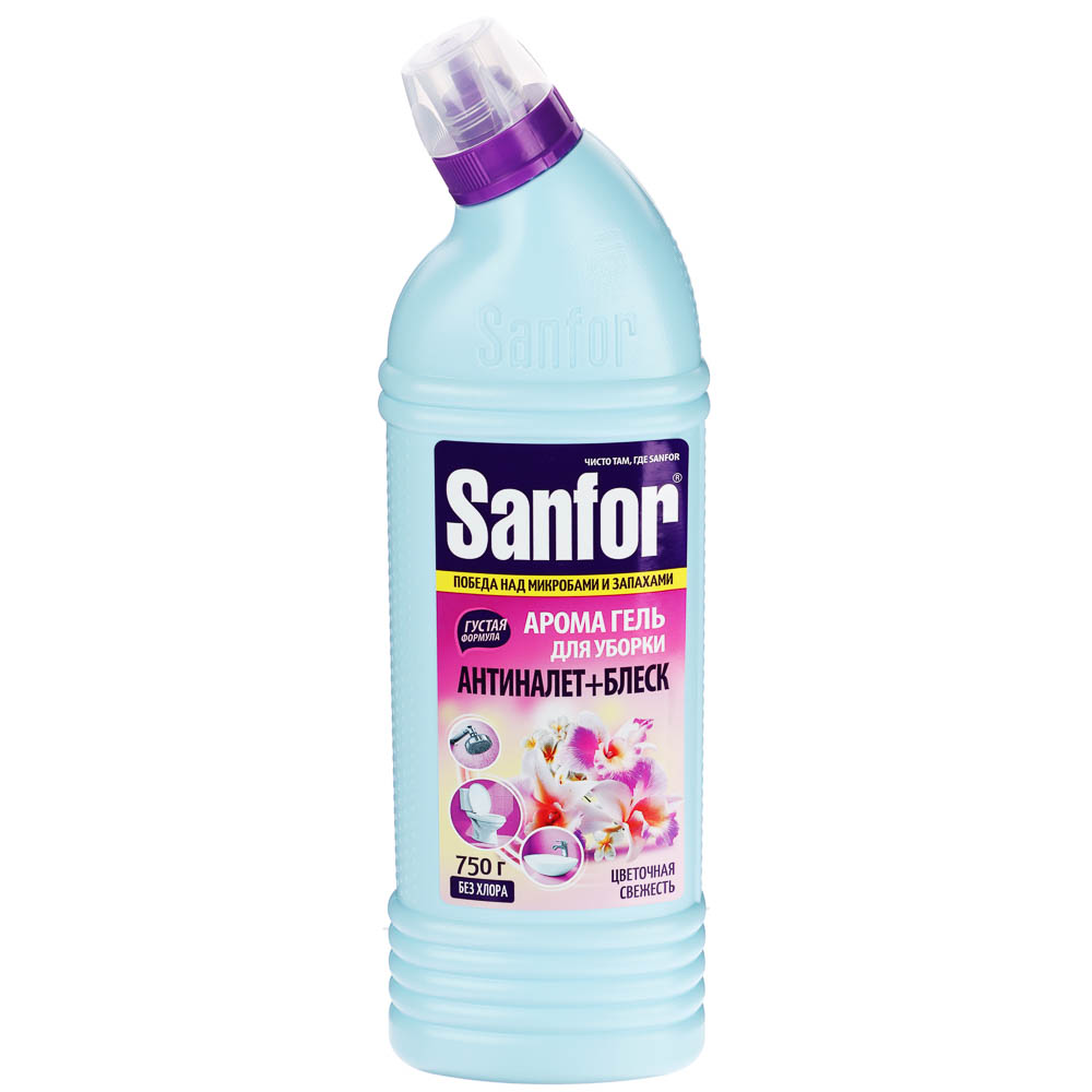 Гель для чистки сантехники SANFOR АРОМА Цветочная свежесть, 750г - #1