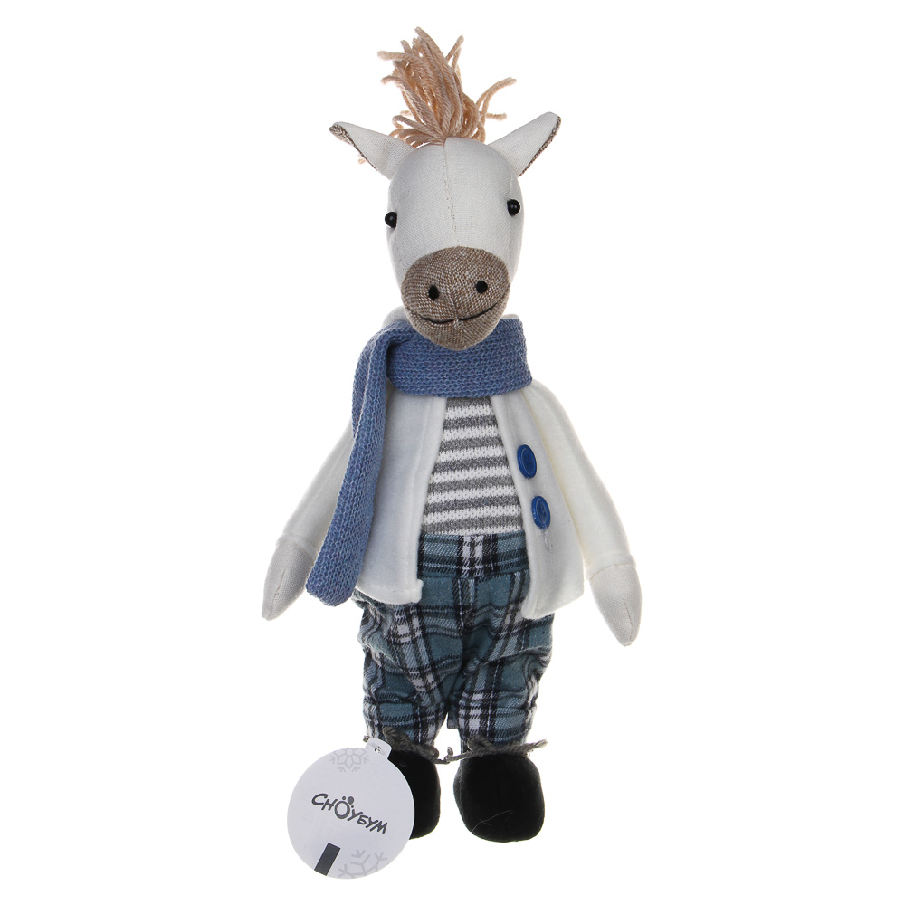 СНОУ БУМ Сувенир Конь в клетчатых штанах 13x12x30 см, полиэстер, 226-59 - #6