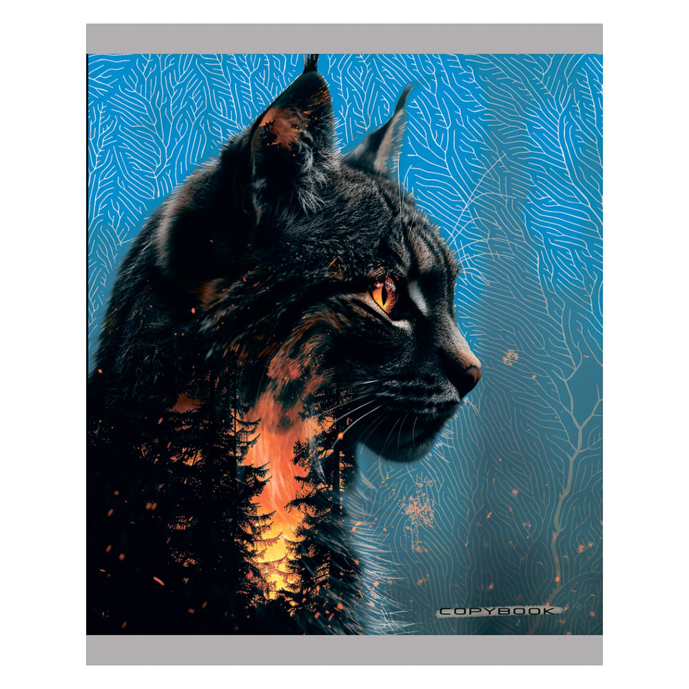 Тетрадь 48 л., А5, в клетку, БЕЛЫЕ ЛИСТЫ, обложка картон, скрепка, ТВИН-лак - #4