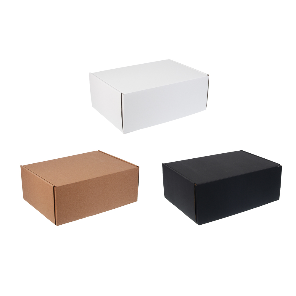 Коробка складная с лентой, 31x22x12 см, гофрокартон, 3 цвета - #1