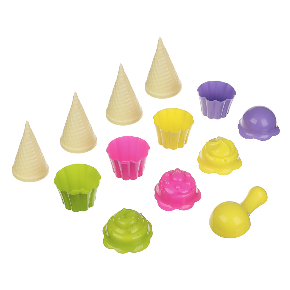 Набор формочек "Мороженое", ИГРОЛЕНД, 13 предметов, пластик, игрушка для детей 3+ - #20