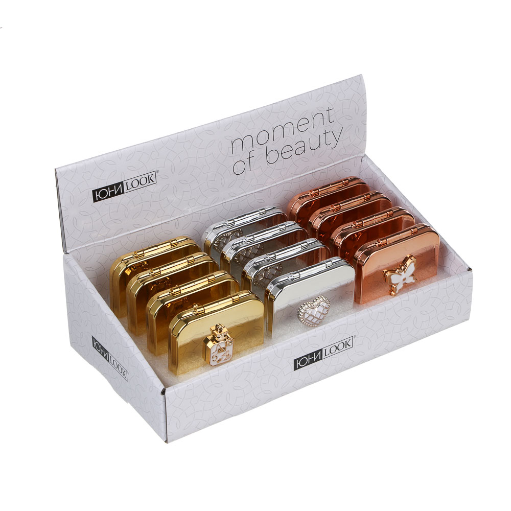 ЮНИLOOK Мирикл Зеркало карманное складное, зум х1, х2, пластик АБС, стекло, 6,3x6,3см, 3 цвета - #7