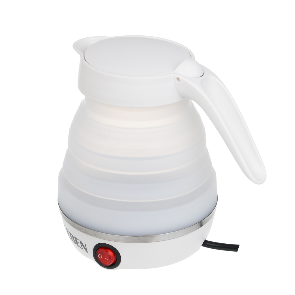 Чайник электрический тм LEBEN 600мл, 600Вт, складной, силикон, пластик, белый - #5
