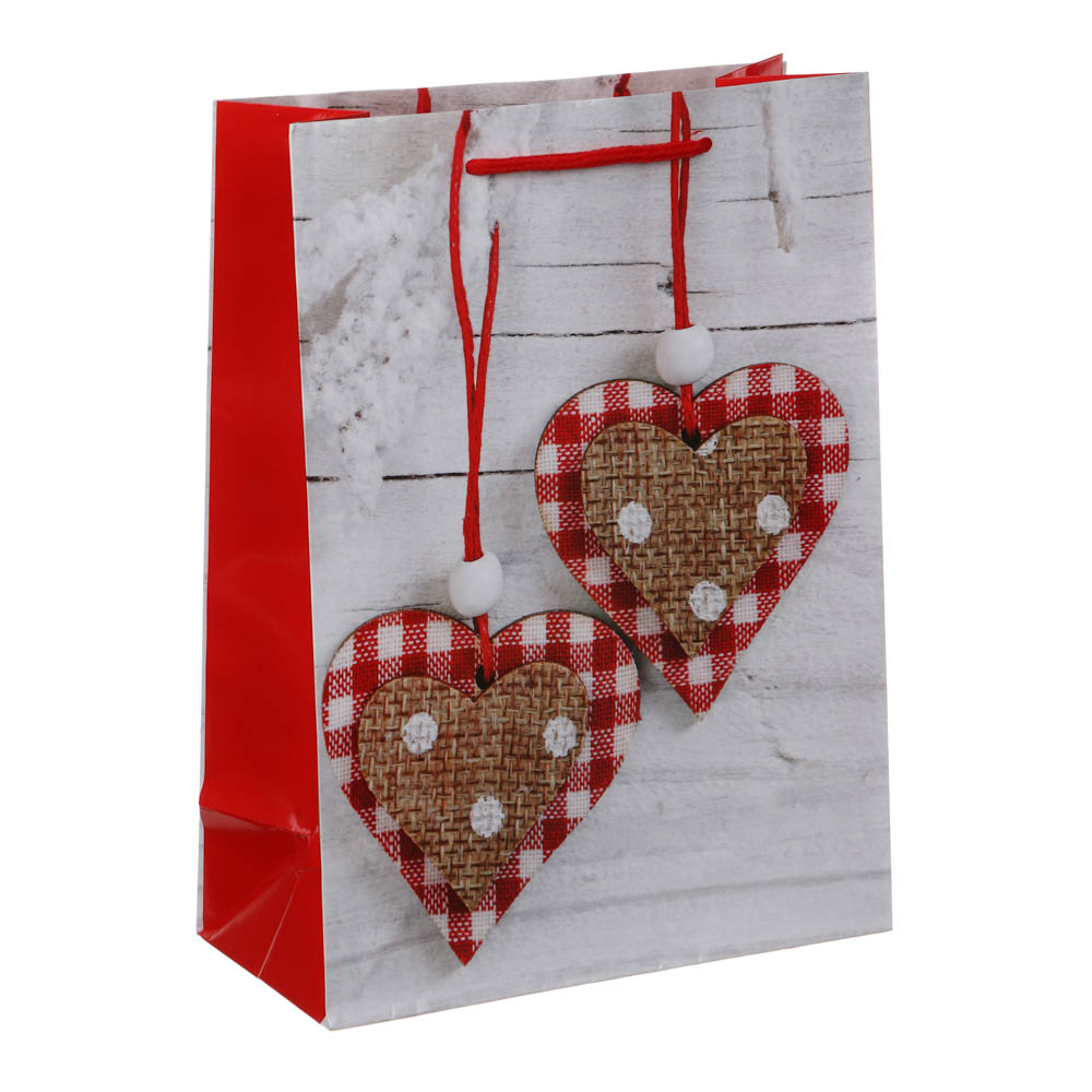 LADECOR Пакет подарочный, бумажный, 17,5x24x8 см, 4 дизайна, сердца - #13