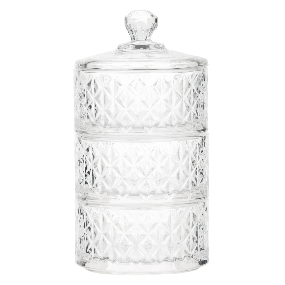 Набор из 3х конфетниц с крышкой тм MILLIMI, 10,5*20,5см, 320мл, стекло - #1