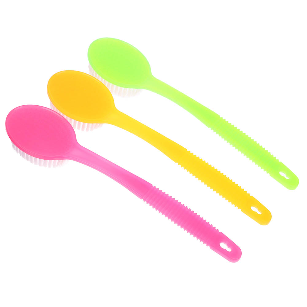 ЮL Щетка для тела с искусств. щетиной на пластиковой ручке, 34см, 3 цвета - #1