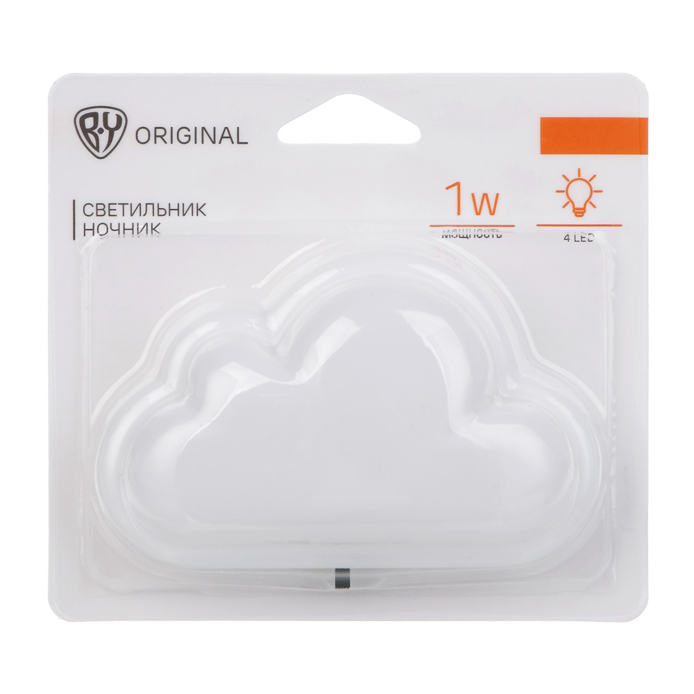 BY Светильник-ночник в розетку Облако светодиодный, 1Вт, 10см, 230В, пластик, белый - #9