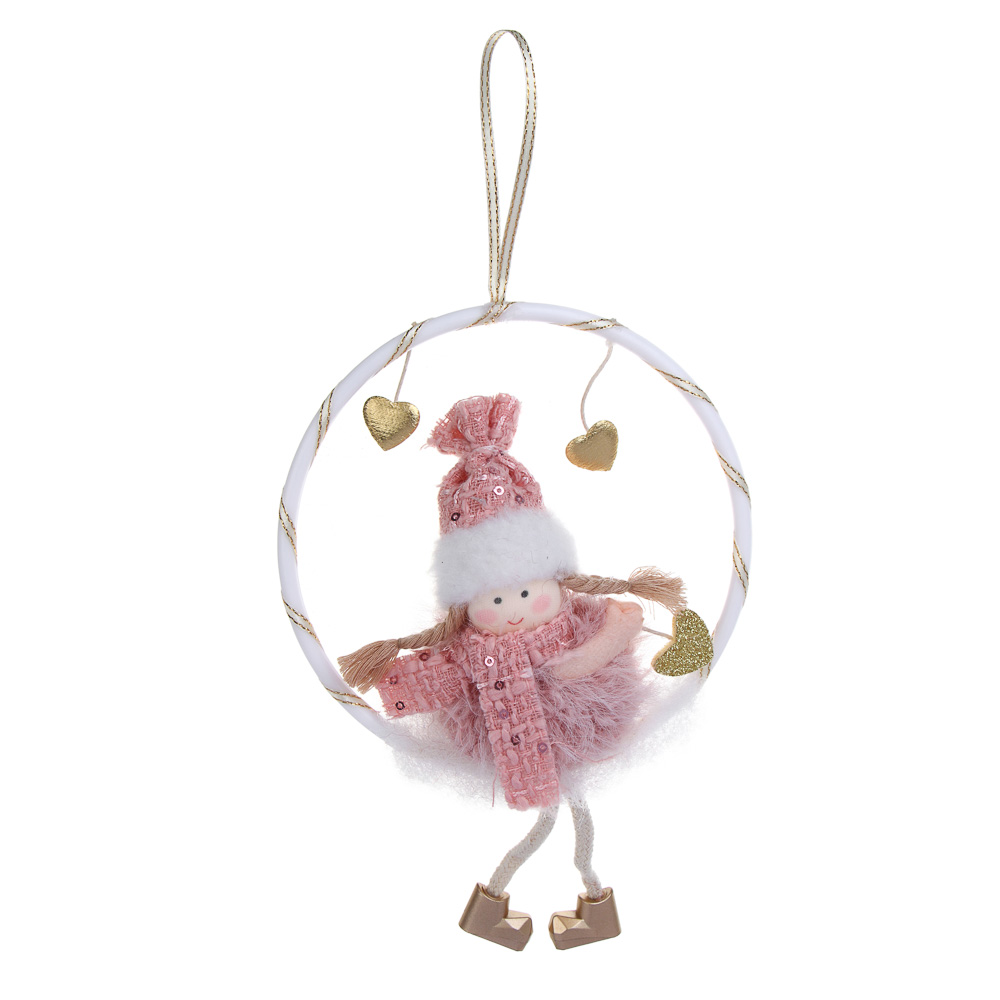 СНОУ БУМ Сувенир елочный Ангелочек 22 см, полиэстер, розовый, 2 вида - #2