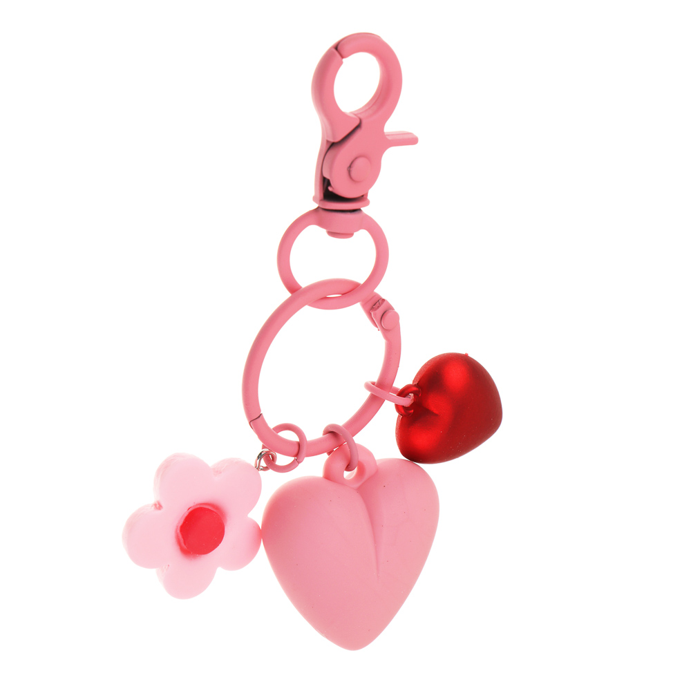 Брелок Сердечки, 8,5 см, ПВХ, цвет розовый - #2