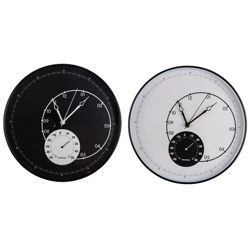 LADECOR CHRONO Часы настенные с термометром, пластик, стекло, d30,5х4,5см, 2 дизайна, ЧН-29 - #1