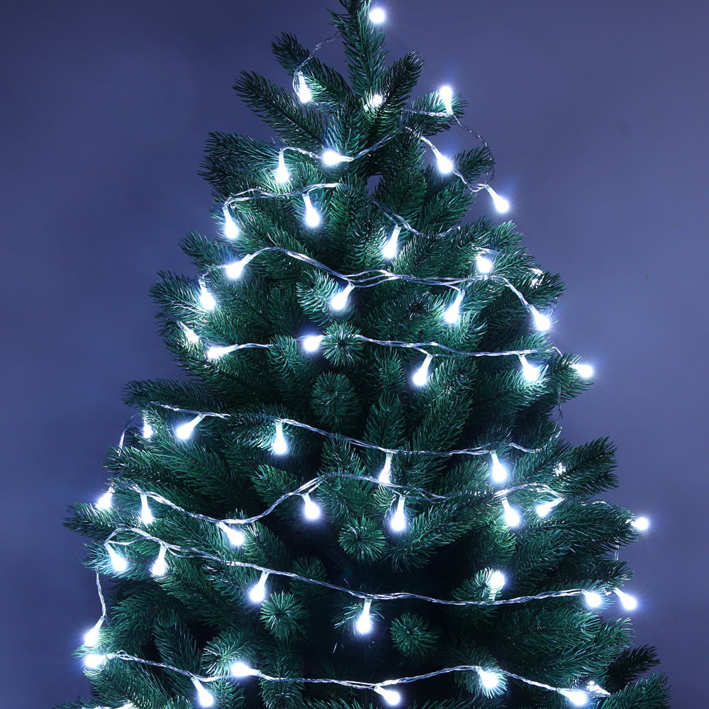 СНОУ БУМ Гирлянда эл. вьюн 10м, 100LED, белый, 8 режимов, ПВХ прозрачный, 220В - #7