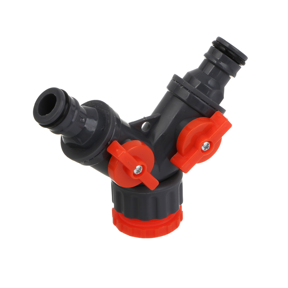 INBLOOM Разветвитель 2-х канальный, штуцерный, 3/4'-1/2', регулируемый, пластик - #1