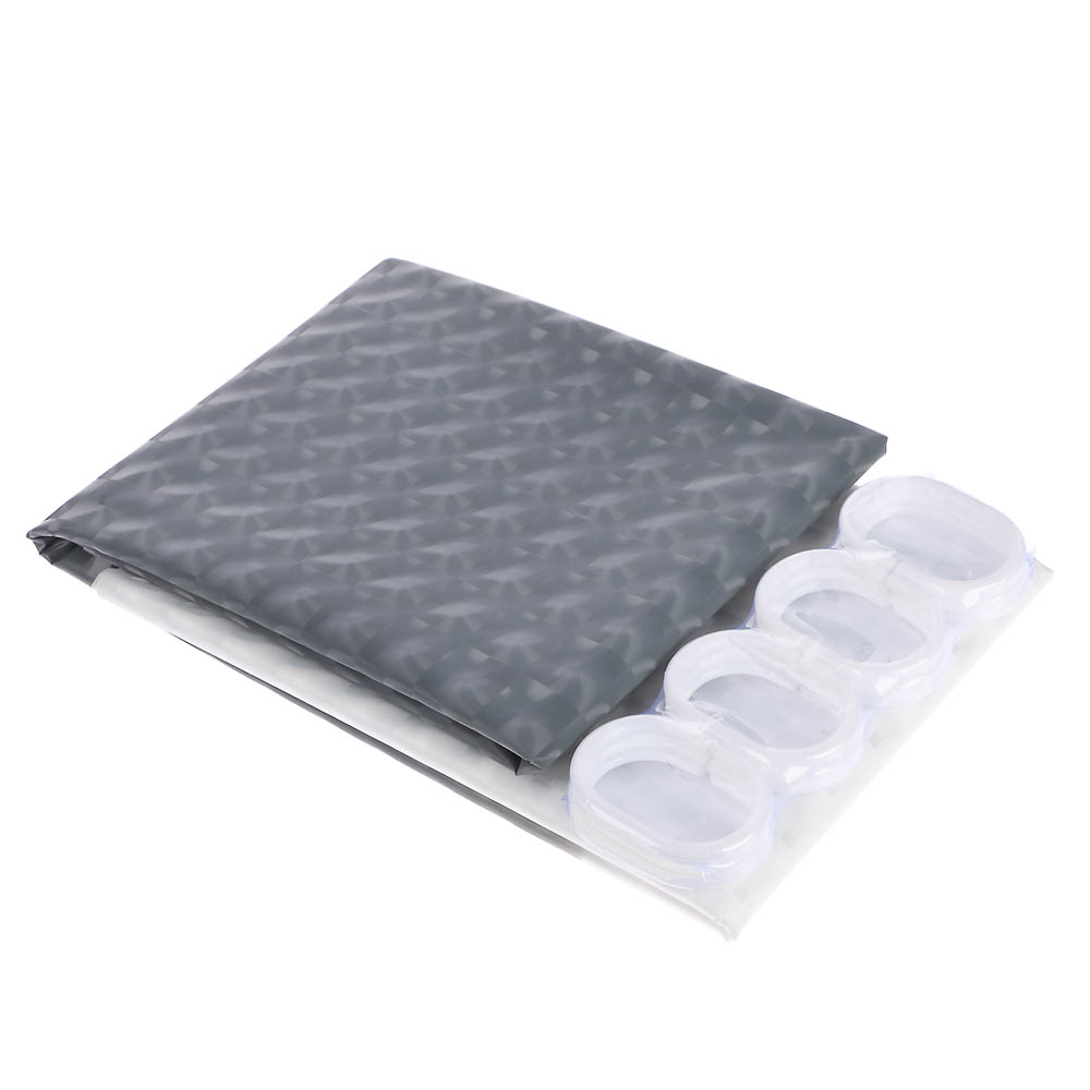 Шторка для ванной тм VETTA Кристалл Твин, ПЕВА 3D 90гр., 180x180 см, серый - #4