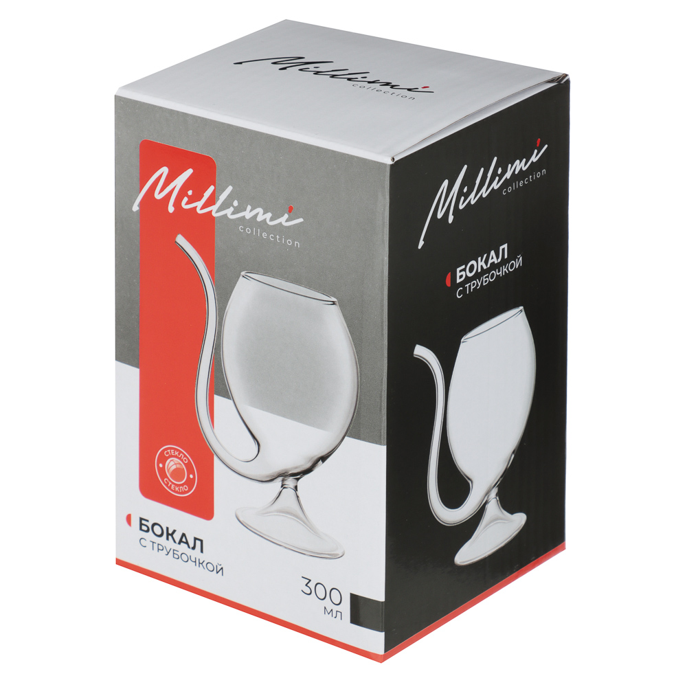 MILLIMI Бокал с трубочкой, 300 мл, стекло - #3