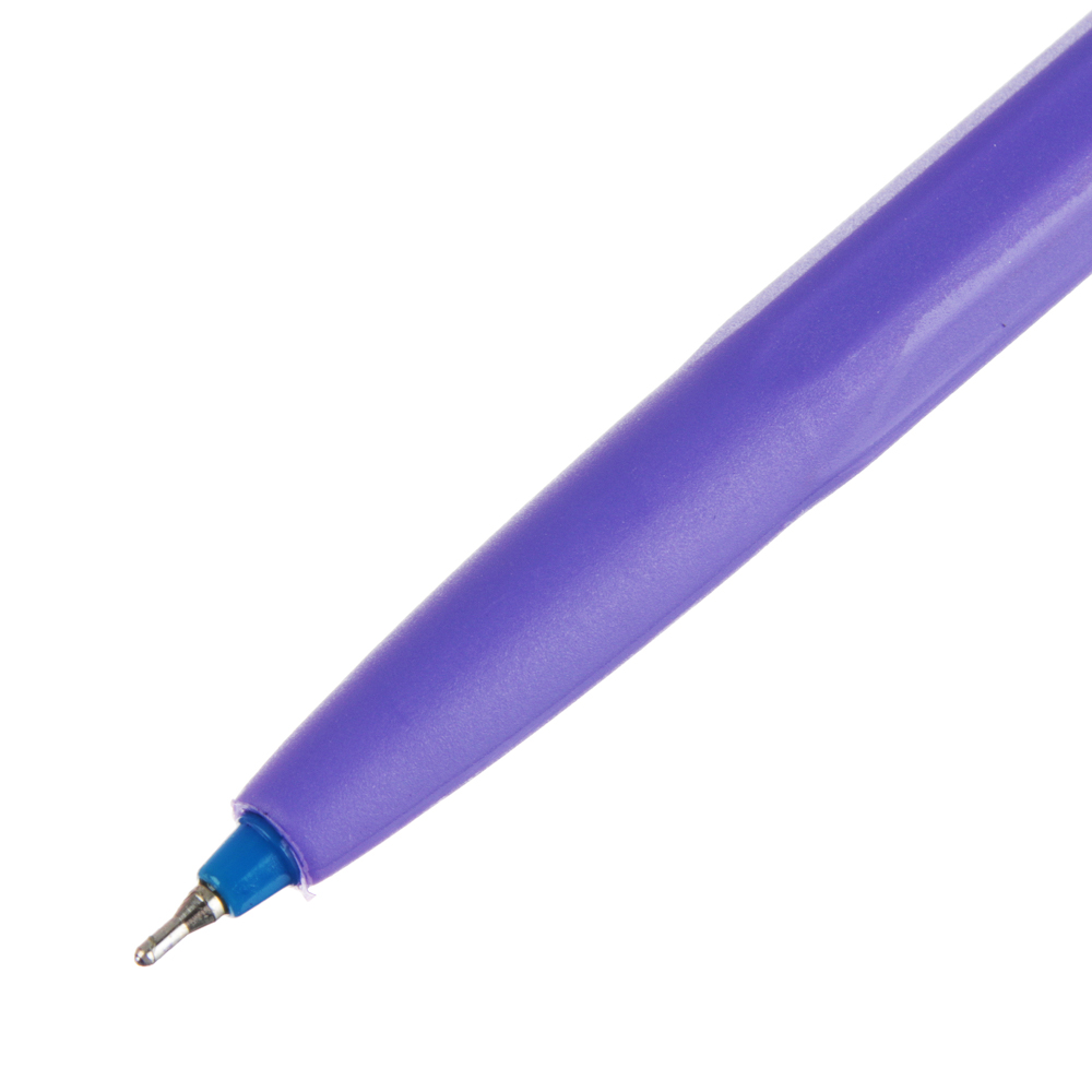Ручка шариковая синяя "Пифагор", игольч.након. 0,6мм, масл.чернила, корпус 6 цветов, пластик, 142685 - #5