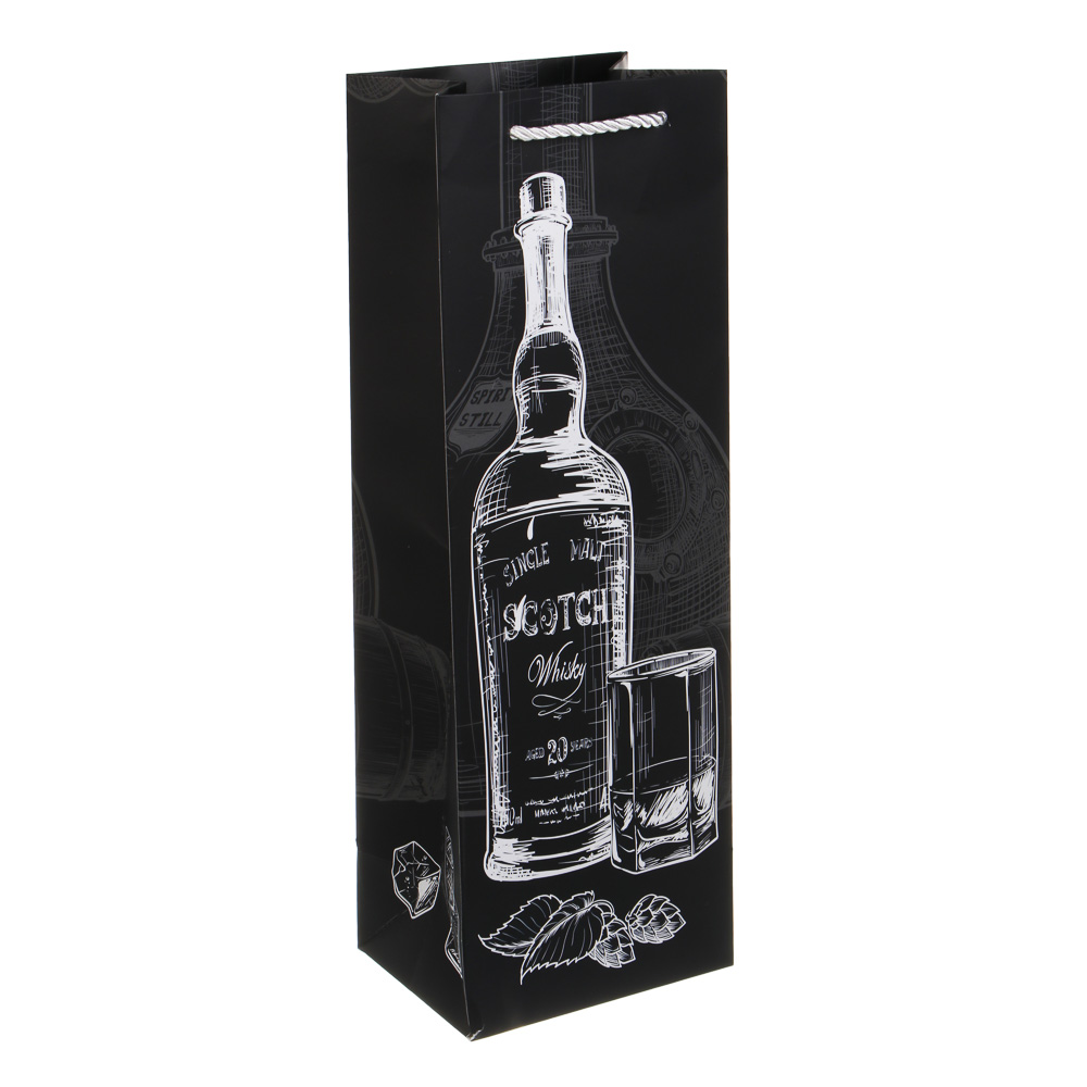 Пакет подарочный бумажный тм LADECOR, 12x9x35 см, для бутылок арт 1, 6 дизайнов - #2