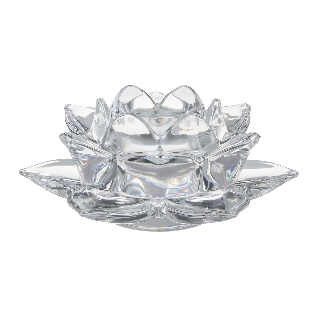 Подсвечник тм LADECOR "Цветок лотоса" стеклянный, 12,5x12,5x5 см - #1