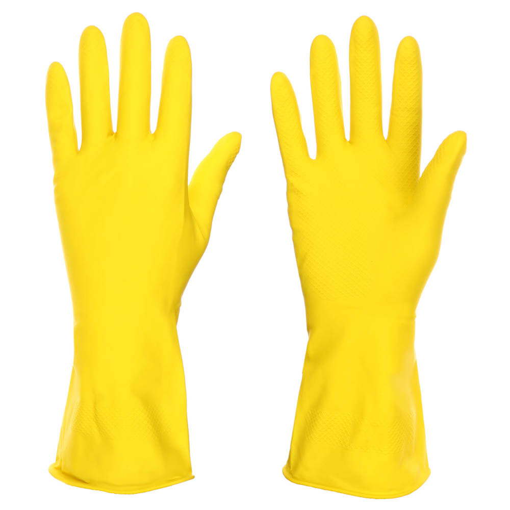 Перчатки резиновые желтые Vetta, L - #1