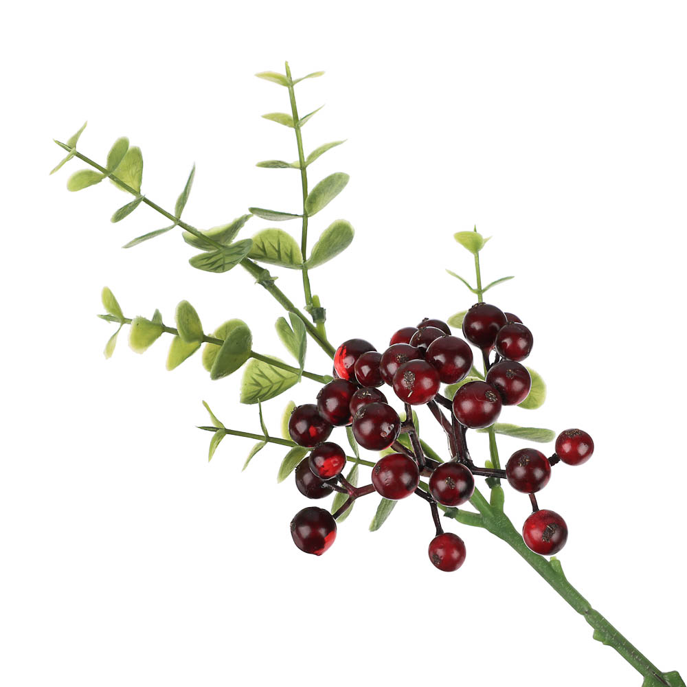 LADECOR Ветка с ягодами искусственная, 34 см, пластик, ткань - #5