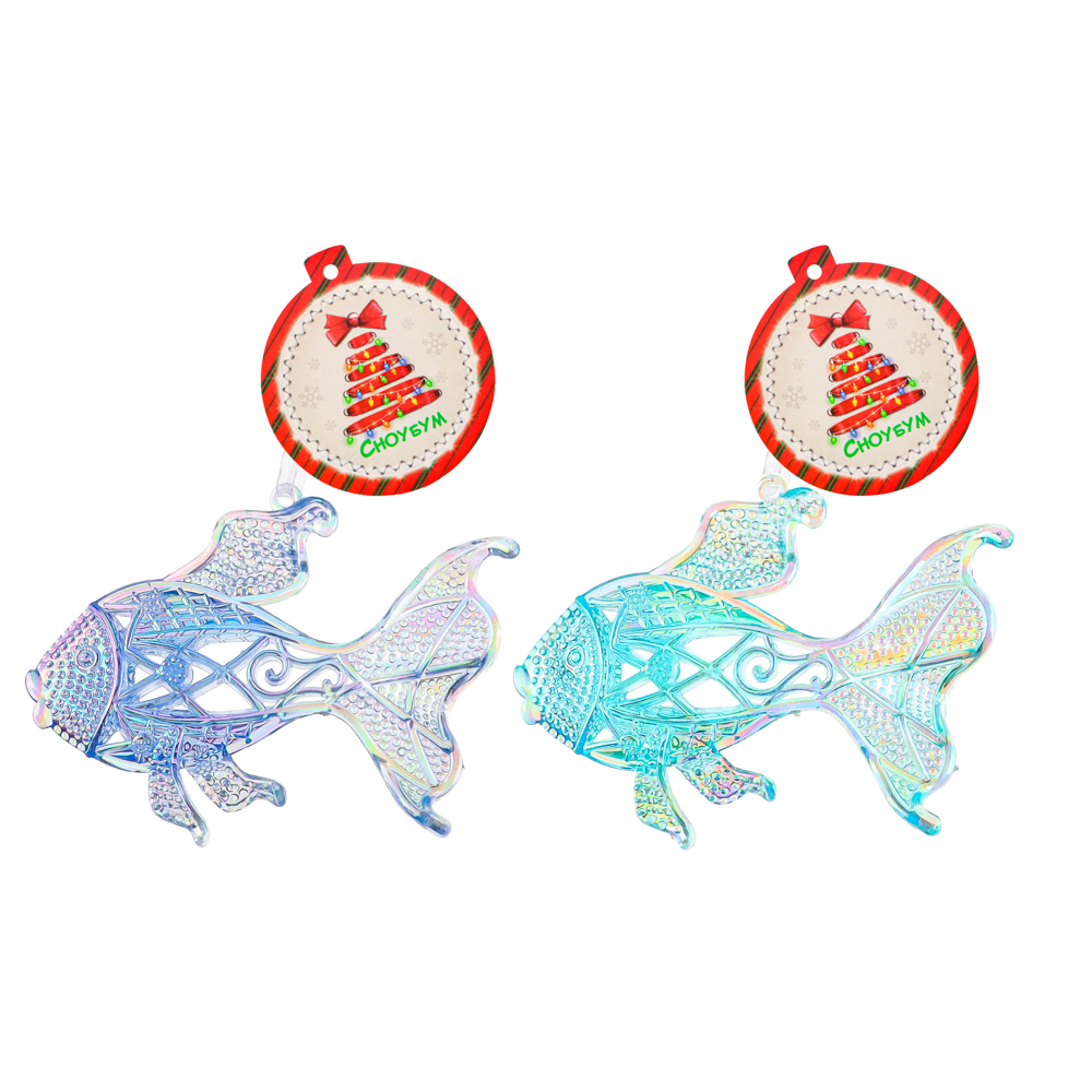 СНОУ БУМ Подвеска декоративная в виде рыбы, переливающийся цвет, акрил, 11,5x3x8,5 см, 2 цвета - #10