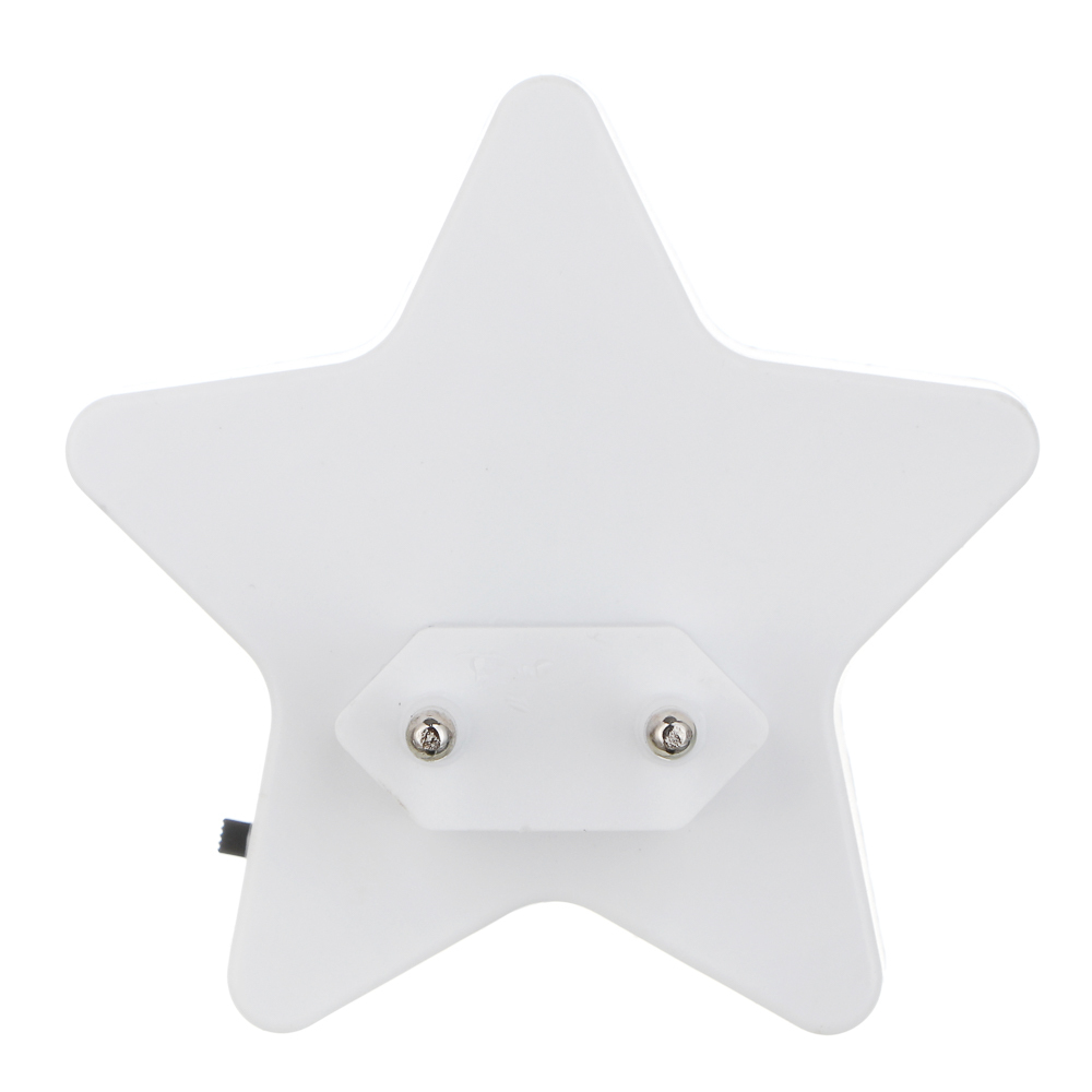 BY Светильник-ночник в розетку Звезда светодиодный, 1Вт, 8см, 230В, пластик, белый - #6
