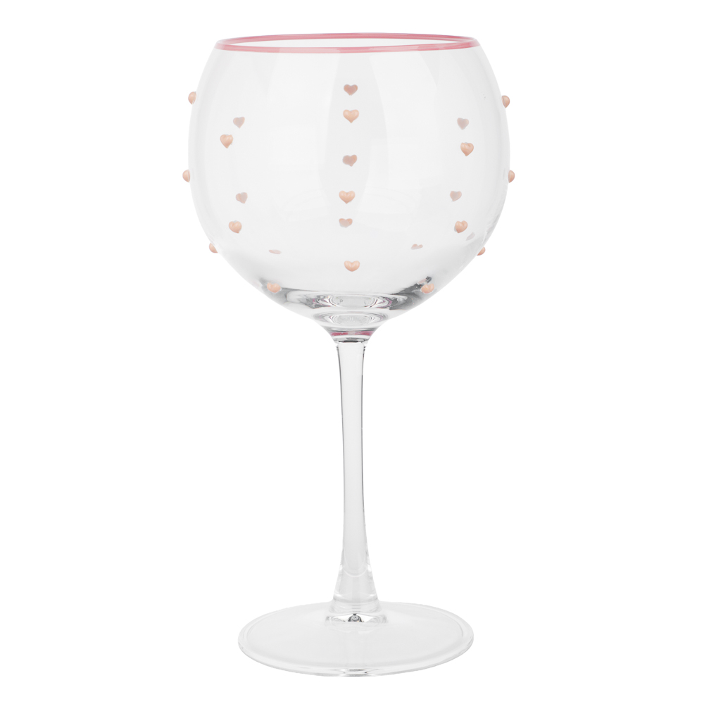 Бокал для вина с сердечками тм MILLIMI Инлав, 620мл, стекло - #1
