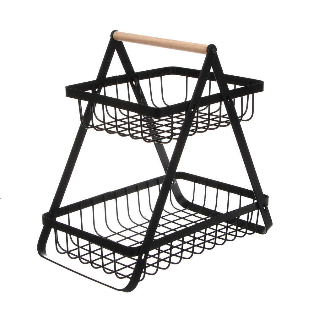 Корзина для фруктов двухярусная тм Vetta, 22x14x25 см, углеродистая сталь - #1