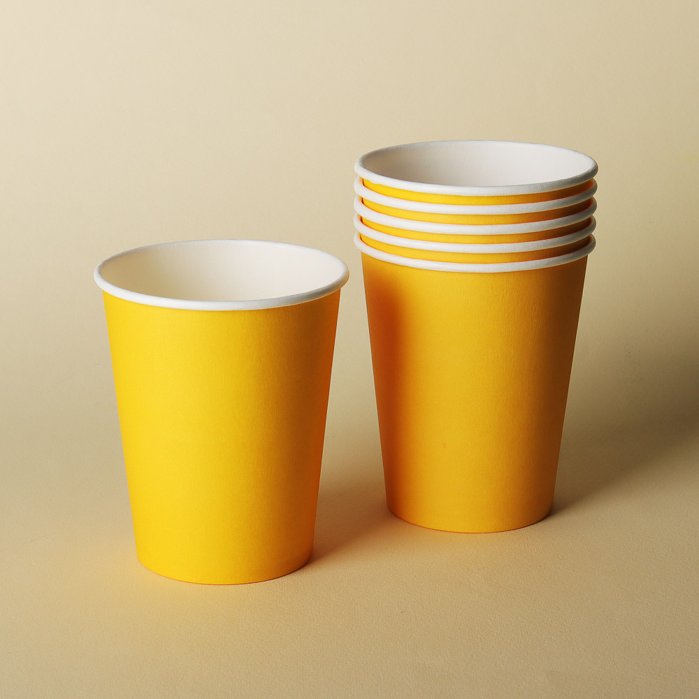 Бумажные стаканы, желтые, 6 шт - #2