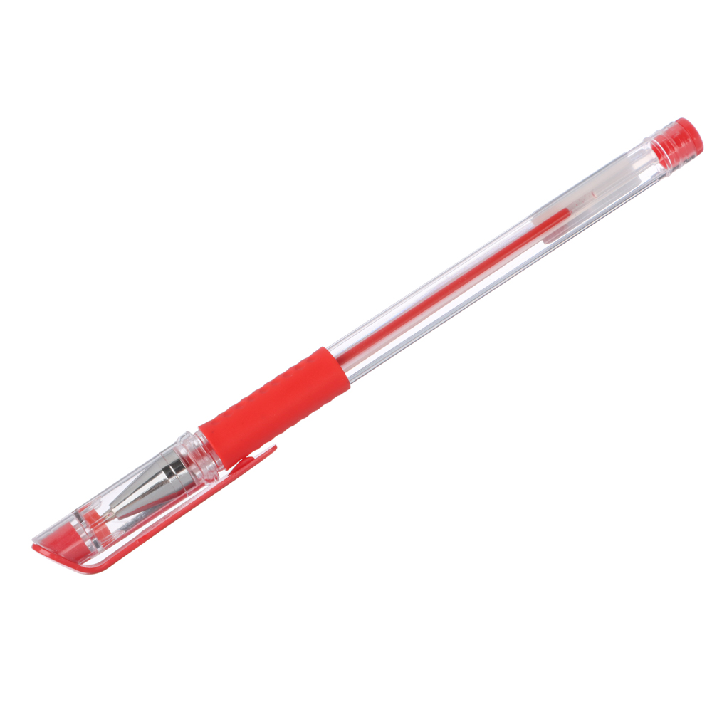 Ручка гелевая ClipStudio с резиновым держателем 0,5мм, красная - #1