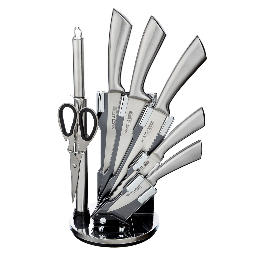 SATOSHI Мартелл Набор ножей кухонных 8пр, ручки хром, акриловая подставка - #1
