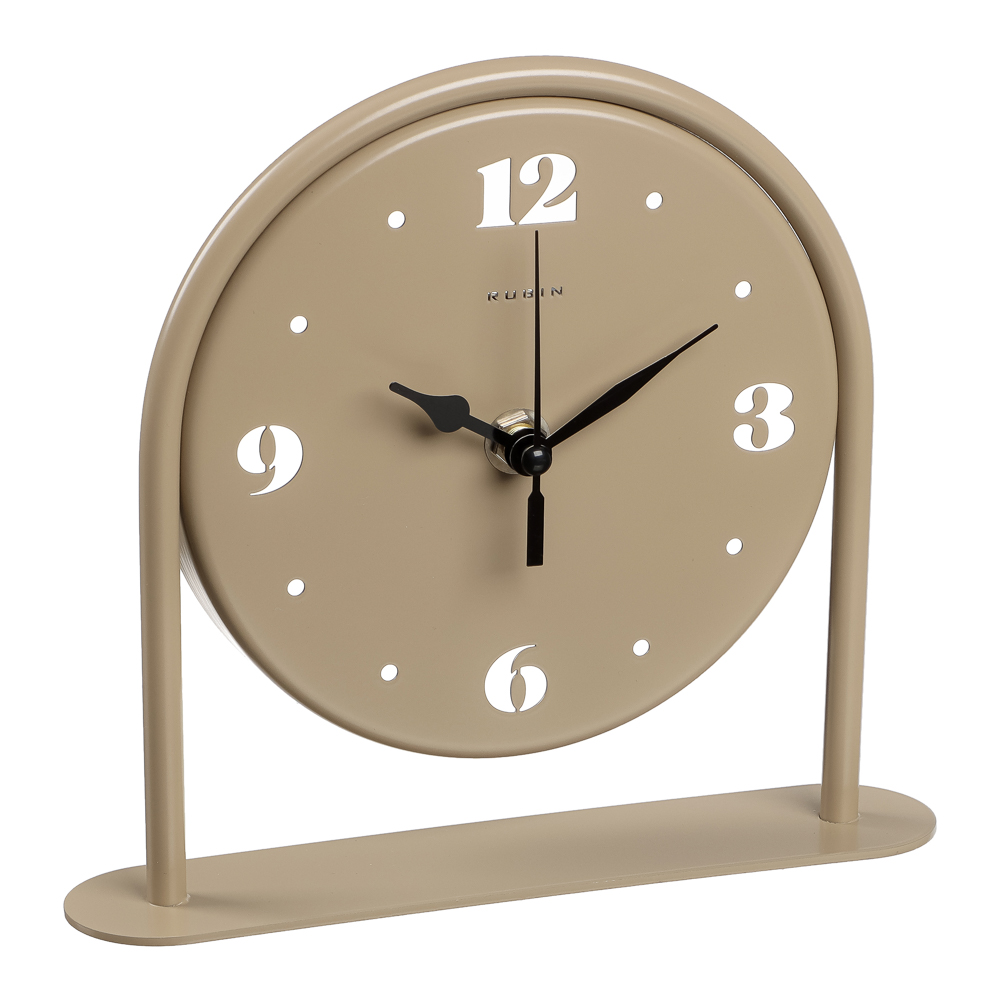 Часы настольные металл, открытая стрелка, корпус бежевый, "Классика", арт.1816-002 - #2