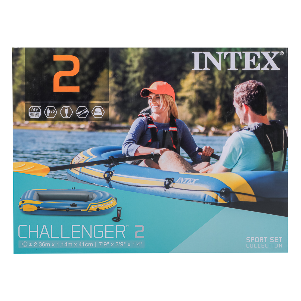 INTEX Лодка надувная Challenger 2 Set 3 камеры, 236x114x41см, до 200 кг весла/насос, 68367NP - #4