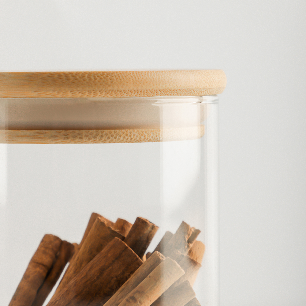 VETTA ЭКО Эллипс Банка для хранения 450мл, 10х8,5см, стекло, бамбук - #7