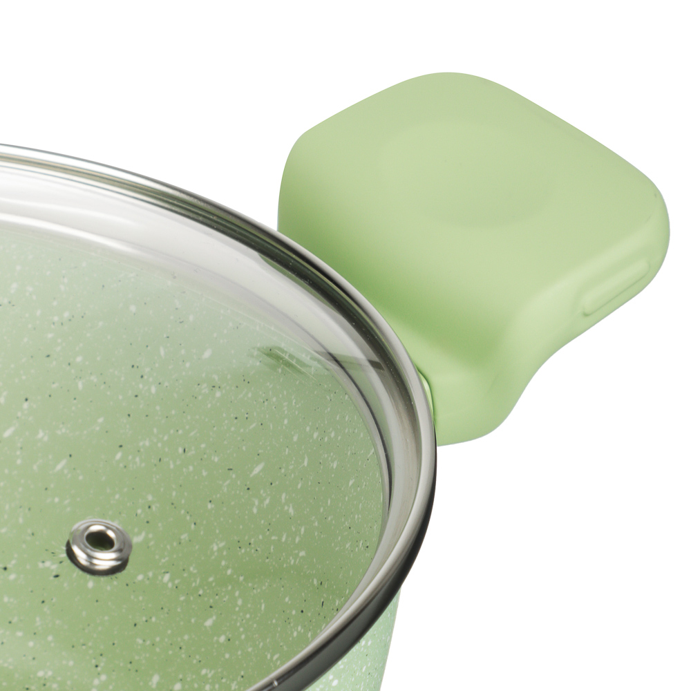 SATOSHI Эмери Набор 4 пр., сотейник 28см, кастрюля+крышка 20см, а/п покр, индукц, бамб. лоп., 3 цв. - #12