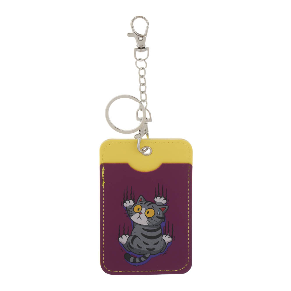 Чехол для пропуска тм ЮL двусторонний с кольцом и карабином, ПВХ, металл, 11х6,7см, 6 дизайнов - #2