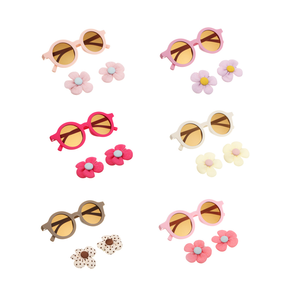 Набор детский 3 пр.: Очки солнцезащитные детские, заколки 2шт, тм GALANTE, 6 дизайнов - #1