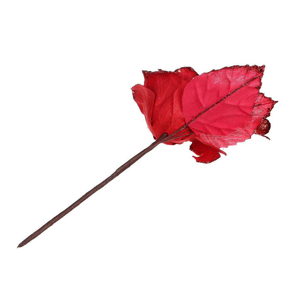СНОУ БУМ Цветок декоративный в виде розы, 32x12 см, полиэстер, 2 цвета - #4