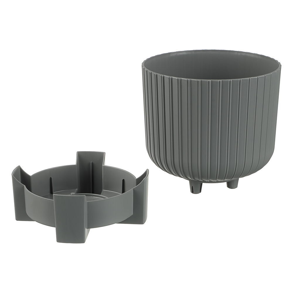 Горшок для цветов с поддоном "Торин" 3,3л, d17,5см, цв.серый мусоон - #3