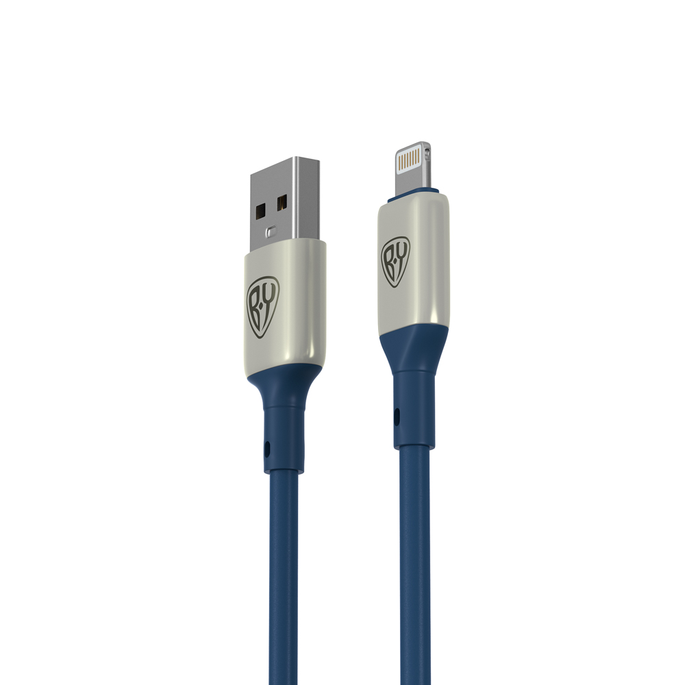 BY Кабель для зарядки Space Cable Pro iP, 2.4А, 1м, Быстрая зарядка, штекер металл, синий - #3