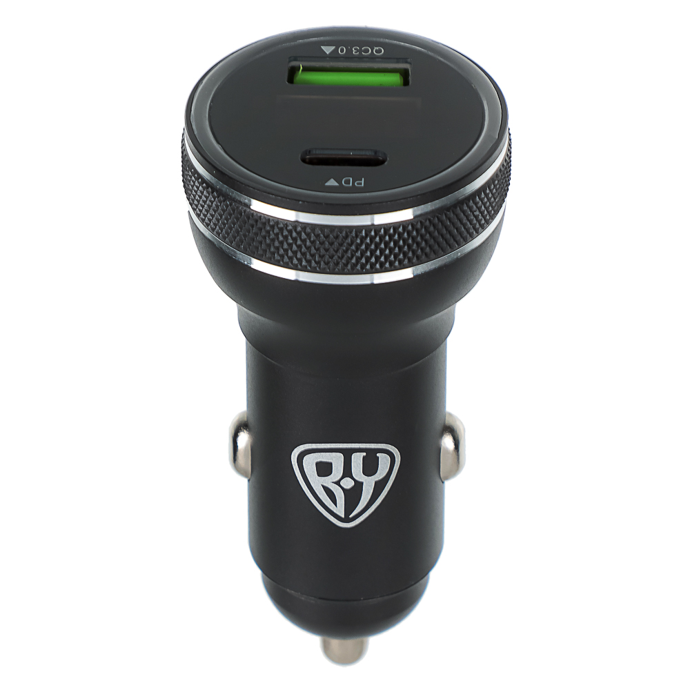 BY Зарядное устройство с дисплеем и подсветкой 12/24 В, 48 Вт QC, PD, PPS, Type-c/USB-A, алюминий - #3