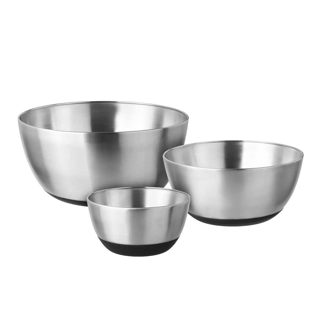 SATOSHI Набор салатников с противоскользящим дном, 14-19-22см, 800-1750-2700мл, нерж.сталь - #1